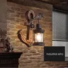 Wall Lamp Vintage Industrial Wood Led Restaurant Cafe Bar Home Living Room Decoration Antique Glass Light