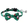 Abbigliamento per cani 1 pezzo Collare natalizio per animali domestici Papillon festivo regolabile per gatti Papillon con accessori per campanelle