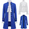 Sälj Spring Adult Man Victorian Medieval Steampunk Trench Coat Renaissance Jacket Halloween Prince Costume Performance Cloth 240226