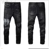 Mäns jeans Mens Designer High Elastics Distressed Ripped Slim Fit Motorcykelcyklist för män S Fashion Black Pants#030 28-38 240305