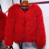 2023 New Fashion Warm Short Beach Wool Fur Coat for Women 231128