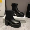 Zapatos informales para mujer, botas de tacón súper alto, moda 2024, personalidad sólida, cabeza redonda, tendencia gótica