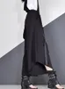 XITAOハイウエストパッチワークヒットカラーパンツ女性服夏のファッションエラスティックカジュアルワイドレッグXJ4619 240305