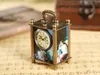 Pocket Watches Antik färgad målning Carving Machinery Europeisk stil Fashion Clockwork Manual Chording Table Clock Retro Trend