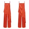 Suits Celmia Sleeveless Asymmetrical Sling Top and Wide Leg Pant Sets Fashion Women Satin Suits 2023 Summer Streetwear 2pcs Pant Sets