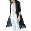 Cardigans 2023 Kvinnor Lång chiffongblus Löst sjal Kimono Cardigan Boho Beach Cover Up Shirt Outwear Bulus Mujer Feminino