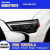 Luz de circulación diurna indicador de señal de giro tipo serpentina para Toyota 4Runner conjunto de faros LED 14-21 accesorios de coche lámpara frontal