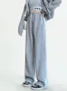 houzhouワイドレッグスウェットパンツ女性スポーツパンツハイウエストカジュアル特大灰色のズボンジム衣料品韓国ストリートウェア240304