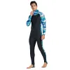 Badkläder kvinnors onepiece wetsuit kvinnors longsleved solskyddsmedel baddräkt surfing snorkling kostym våtdräkt baddräkt smal snabbdrykning