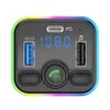 PD Bluetooth Color Atmosphere Light Fast QC3.0充電トランスミッターFMカーd2f4を備えた新しいMP3プレーヤー