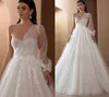Suknia ślubna A-Line 2024 Jeden pojedynczy koronkowe aplikacje z długim rękawem