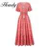 Dress 2022 New Spring Summer Dot Print Red Dressv Collar Women Casual Butterfly Sleeve Ruffles Medium Long Chiffon Dress Vestidos