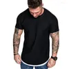 Chemises décontractées pour hommes, séchage rapide, t-shirts de course, solide, haut de hanche, respirant, manches courtes, Sport, Fitness, serré