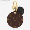 Porte-clés en cuir rond porte-clés Designer porte-clés hommes femmes Couple Portachiavi mousqueton r voiture porte-clés sacs pendentif porte-clés boucle anneauxL240305