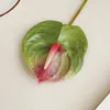 装飾的な花ホームレストランブライダルレアルタッチエレガントなシルク植物偽偽の人工植物アンタリウム