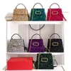 3D embroidered shiny sequin handbag high quality chain fashion shoulder cross body Designer bags genuine leather D0042