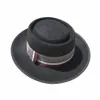 Women's Classic Wide Brim Warm Wool Fedora Hat with Colored Ribbon Retro Style Felt Panama Hat2897