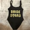 Anzüge Bride Squad One Stück Badeanzug großer Frauen Bachelor Party Badeanzug sexy Bodysuit Monokini 2022 Neue Strandwege