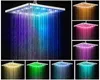 2021 Nouveau 6 pouces LED coloré décoloration en acier inoxydable douche pluie pomme de douche haute pression pluie douche carré bain Fau9858216