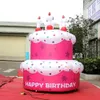 6mH (20ft) avec souffleur rose géant joyeux anniversaire décoration de gâteau gonflable avec bougie ballon de gâteau personnalisé pour la décoration de fête