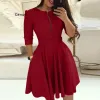 UBieraj się kobiety bodycon sukienki o solidne kolory trzy ćwierć rękawowe sukienki damskie sukienki eleganckie sukienki Kobieta impreza noc