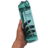 Butelki z wodą 800 ml sportowa butelka ze słomką do biwakowania na pieszych turystycznych plastikowych przezroczyste przezroczyste za darmo dla mężczyzn naczyń napojów