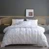 3pcs Luxury Solid Comfortable Quilt Cover Adult Bedding Bed Linens White Pillowcase Queen King Duvet Set 240226