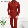 Костюмы GN Africa Style Men Suits Suits Orange Red Gold Button Square Creat Olcalar Tailormade Официальное обычное деловое официальное костюм Homme Homme