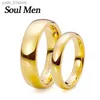 Anéis de banda Soul Men 1 par cor dourada conjunto de anéis de casamento de tungstênio 6 mm Alianças de casamento para homens 4 mm para mulheres Comfort Fit TU025RC L240305