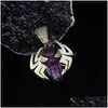 Pendant Necklaces 2023 Fashion Spider Halloween Gift High Quality Zircon Necklace Suitable For Mens Hip Hop Jewelry. Drop Delivery J Dh3Cp