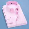 Biała bawełniana koszula dla mężczyzn dla mężczyzn z długim rękawem Square Kwadratowe kołnierze Business Wedding Camisa Blue Pink Man Chemise S-5xl 240305