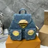 Mini zaino Designer Zaino in denim Coppia di moda Borsa a tracolla da uomo Borsa in tela blu Zaino da donna di alta qualità