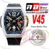 Vanguard V45 Racing ETA A2824 Automatische heren Watch ABF Diamonds Bezel Blue Inner Black Dial Diamond Markers Rubberen band Super Ediiton PuretimeWatch Reloj HOMBRE