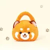 Sacs de soirée Sac à bandoulière pour femmes de dessin animé mignon Kawaii Red Panda Sacs à main en peluche et sacs à main de luxe Designer Soft Fluffy Doll Messenger