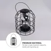 Autres fournitures d'oiseaux 1PC Cage de fer Mangeoire Oiseaux suspendus noirs avec tube de grille en maille Aliments pour animaux de compagnie pour magasin à domicile (noir)