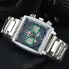 Mens Multifunction Full Steel Classic Monaco 스타일 태그 시계 크로노 그래프 자동 날짜 AAA 시계를위한 새로운 상단 오리지널 브랜드 시계