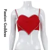 Camis Sexy Cute Women Strass lucidi Love Heart Camis Top Backless Bandage Canotta Bustier Party Lady Glitter Diamond Crop Top