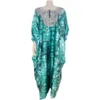 Afrikanska klänningar för kvinnor Summer Fashion 34 Sleeve Polyester Sequined Long Dress Muslim Abaya kläder 240226