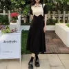 Vestido retalhos garfo vestido feminino moda coreana zíper vestido de manga curta y2k verão graça feminino estilo preppy vestidos novo