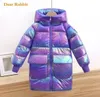 Daunenmantel 30 Grad Mode warmer langer Parka Winter Baumwolljacke Junge glänzende Mädchenkleidung Kinder Outfits Kinderkleidung Schneeanzug14554336