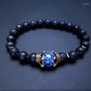 Strand Charm Men's Bracelet Fashion Luxury Alloy Crown Tiger Eye Stone Beads Jewellery Men