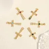 Charms Trendy Gold Plated Inlaid Zircon Heart Cross Pendant Halsband Armband Smycken Makande leveranser DIY Tillbehör Partihandel