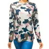 Women's T Shirts 2024 Spring Clothing Loose Round Neck Long Sleeve Camouflage Printed T-Shirt Top