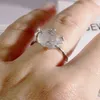 Anello con diamante Herkimer Argento sterling S925 Anelli Gioielli in cristallo Herkimer grezzo Regalo unico per le donne