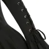 Robe Médiévale Vintage Cosplay Costumes Gothique Femmes Robes Sorcière Moyen Âge Renaissance Noir Manteau Vêtements Robe À Capuche Irrégulière