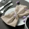 Servilleta de mesa, 1 pieza, tela de queso crema, tela de gasa de algodón, servilletas de papel decoradas, estilo bohemio para decoración elegante de cena y fiesta de boda