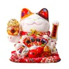 7 дюймов Lucky Cat украшение фэн-шуй удача керамика электрическая волна рука сокровищница подарок удачи дома праздничное ремесло 240220