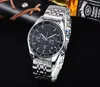 Orologio New Fashion Mens Watches Quartz Beweging Kijk luxe lederen band met kalender waterdichte sport polshorloge voor man OM9629412