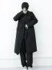 Trench Black Trench Kvinnor Långt coolt moget Temperament Basic Vintage Office Damer Lossa brittisk stil Feminino Outerwear Classic Daily Daily Daily