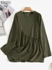 Ethnic Clothing Elegant Solid Tops Islamic ZANZEA Fashion Muslim Blouse Women Long Sleeve Flounce Hem Shirt Ramadan Blusas Chmeise 2024